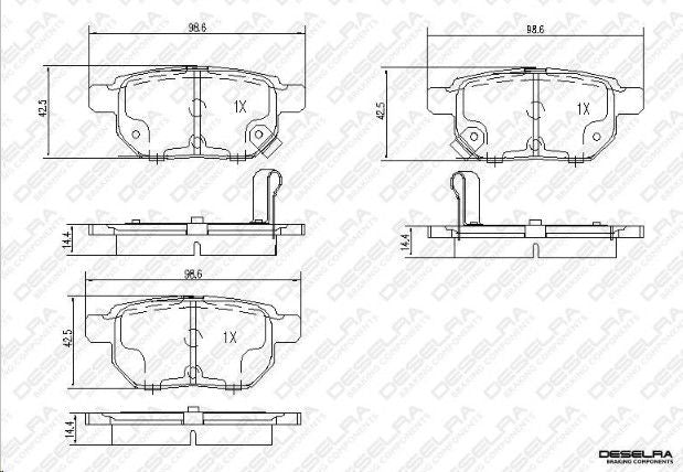 Deselra Brake Pads Rear