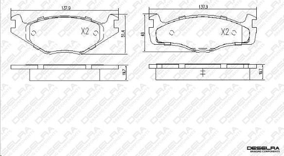 Brake Pads Fr Deselra
