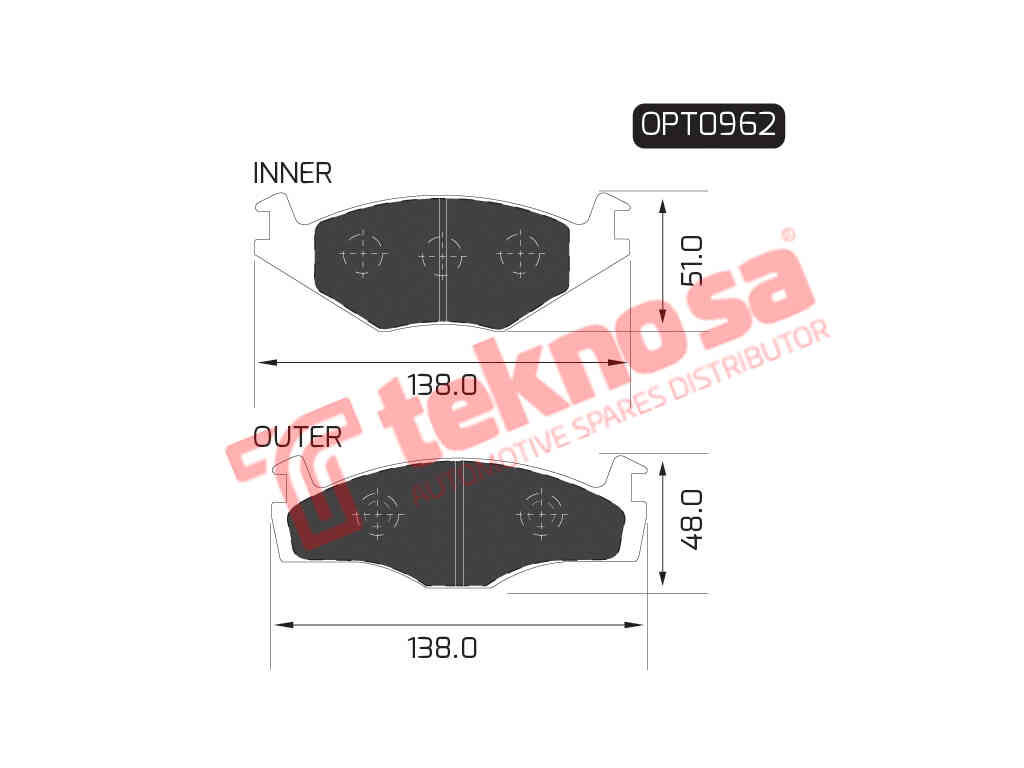 Brake Components Brake Pads OPT0962