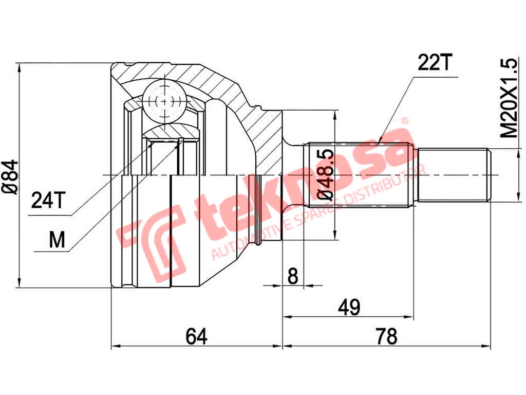 Wheel Drive Outer Cv Joint VW3008
