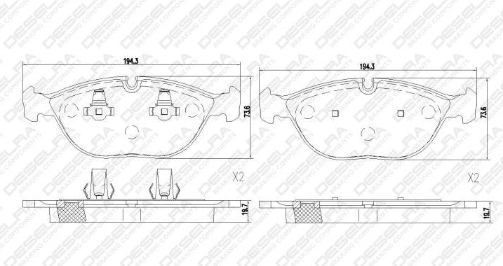 Deselra Bd2002 Brake Pad Set Front
