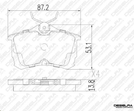 Brake Pads Rr Deselra