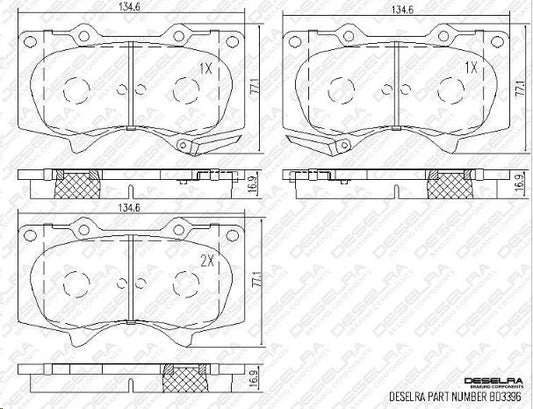 Brake Pads Fr Deselra