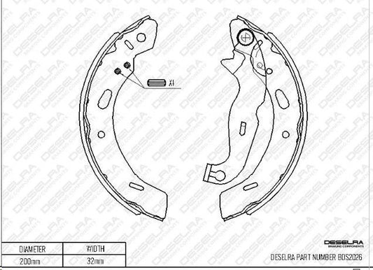 Brake Shoes Rr Deselra