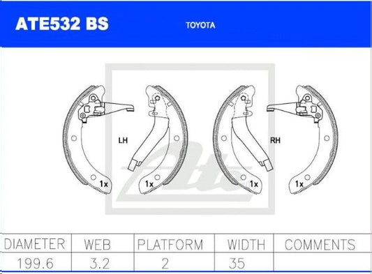 Brake Shoes Rr Motopart