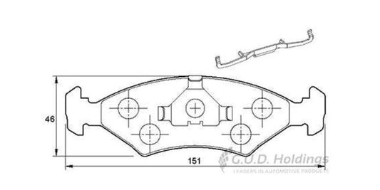 Front Brake Pads Ban/Esc/Cor/Tazz